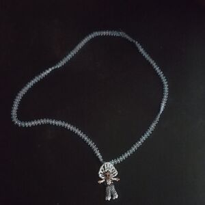 Vintage Native American Beaded Necklace with Pendant